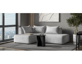 Кинг Твин угловой диван Шенилл Клауд серый