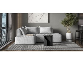 Кинг Твин угловой диван Шенилл Клауд серый