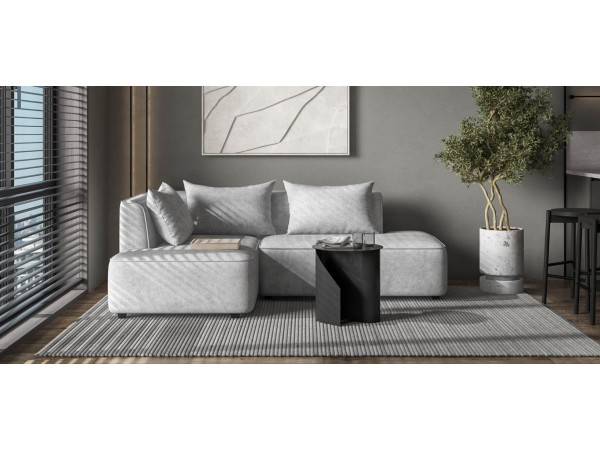 Угловой диван левый KING TWIN Шенилл CLOUD грей Угловой диван левый KING TWIN Шенилл CLOUD грей