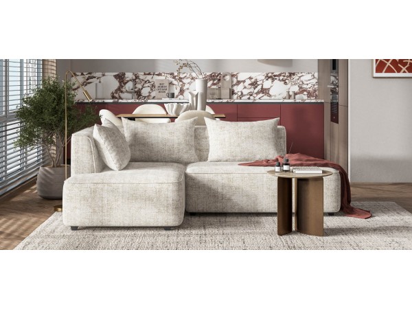 Угловой диван левый KING TWIN Шенилл IQ кварц