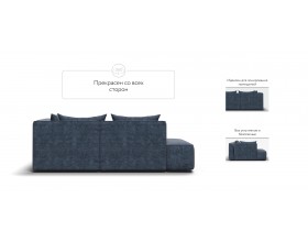 Кинг Твин угловой диван Велюр Роял синий