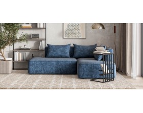 Кинг Твин угловой диван Велюр Роял синий