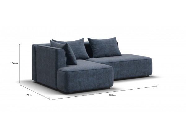 Угловой диван левый KING TWIN Велюр ROYAL топаз NEW 