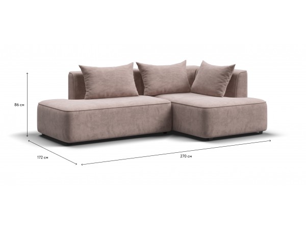 Угловой диван правый KING TWIN Велюр ROYAL пион NEW Угловой диван правый KING TWIN Велюр ROYAL пион NEW