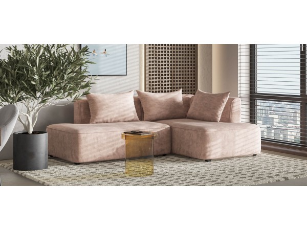 Угловой диван правый KING TWIN Велюр ROYAL пион NEW Угловой диван правый KING TWIN Велюр ROYAL пион NEW