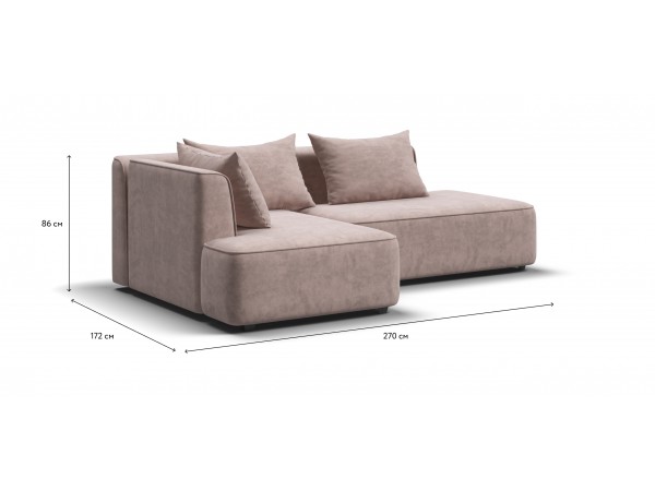 Угловой диван левый KING TWIN Велюр ROYAL пион NEW Угловой диван левый KING TWIN Велюр ROYAL пион NEW