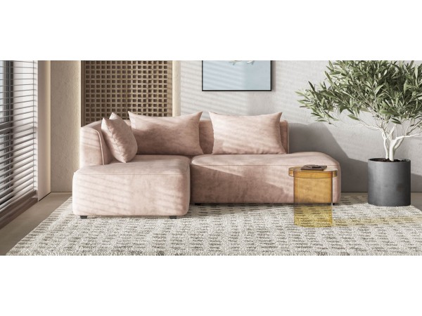 Угловой диван левый KING TWIN Велюр ROYAL пион NEW Угловой диван левый KING TWIN Велюр ROYAL пион NEW