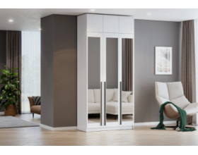 Шкаф Берген ШК-1200 с антресолью белое дерево