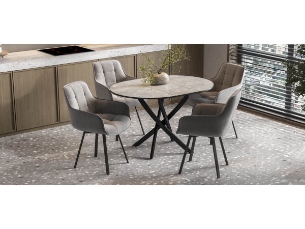 Стул Спин Velutto серый, черный