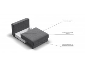 Ричмонд Модуль спальное место Велюр Монолит серый