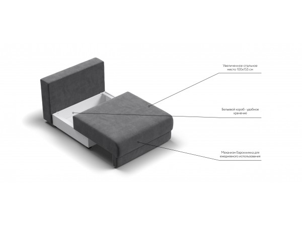 База сп.м РИЧМОНД MODOOL Велюр Monolit серый