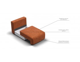 Кинг Модуль спальное место Велюр Алькантара оранж