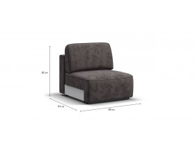 Кинг Модуль спальное место Велюр Алькантара серый