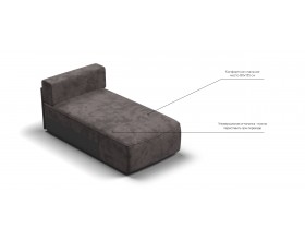 Кинг Модуль оттоманка Велюр Алькантара серый