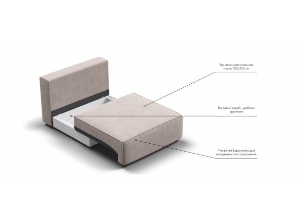 База сп.м BOSS SOFT MODOOL Велюр monolit латте