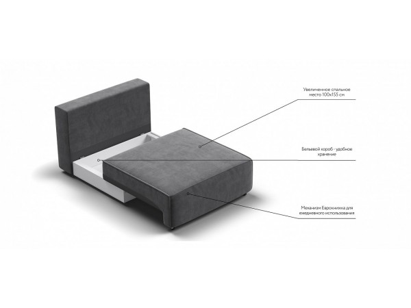 База сп.м BOSS SOFT MODOOL Велюр monolit серый