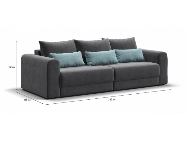 Модульный диван РИЧМОНД MODOOL Велюр Monolit серый