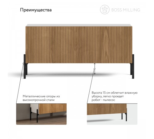 Модульная гостиная BOSS MILLING 1 Белый снег, Дуб американский Модульная гостиная BOSS MILLING 1 Белый снег, Дуб американский