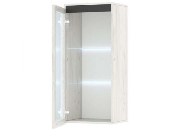 Пенал навесной 1В "ГРЕТТА" Дуб Крафт белый - Антрацит