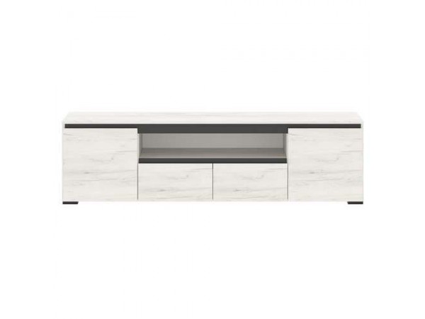 Тумба 1800 2С2Я "ГРЕТТА" Дуб Крафт белый - Антрацит