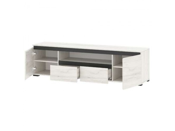 Тумба 1800 2С2Я "ГРЕТТА" Дуб Крафт белый - Антрацит