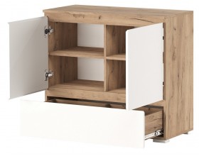 Комод 2С1Я "ГРЕТТА" Дуб Крафт золотой - Белый