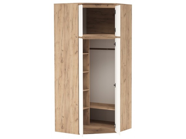 Шкаф угловой 4С "ГРЕТТА" Дуб Крафт золотой - Белый