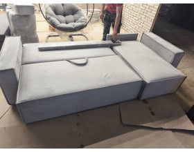 Уценка! Без гарантии! Угловой диван NORD 2.0 велюр MONOLIT Сталь