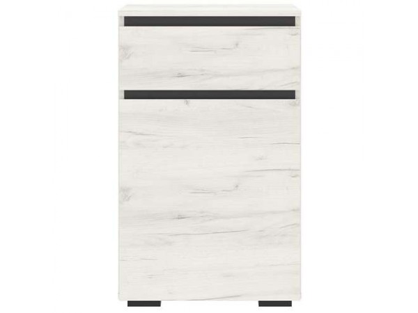 Тумба 1С1Я "ГРЕТТА" Дуб Крафт белый - Антрацит