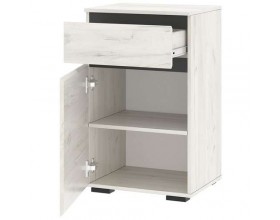 Тумба 1С1Я "ГРЕТТА" Дуб Крафт белый - Антрацит