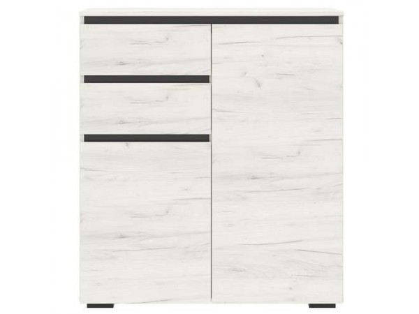 Тумба 2С2Я "ГРЕТТА" Дуб Крафт белый - Антрацит