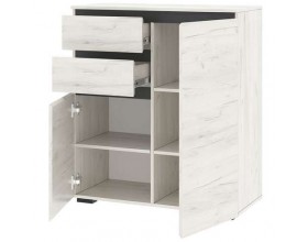 Тумба 2С2Я "ГРЕТТА" Дуб Крафт белый - Антрацит