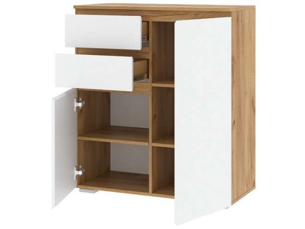 Тумба 2С2Я "ГРЕТТА" Дуб Крафт золотой - Белый