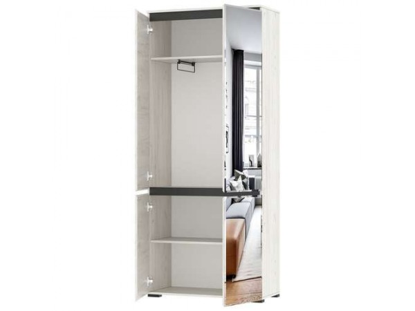 Шкаф 2С2ЗР "ГРЕТТА" Дуб Крафт белый - Антрацит