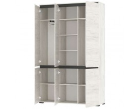 Шкаф 4С2ЗР "ГРЕТТА" Дуб Крафт белый - Антрацит