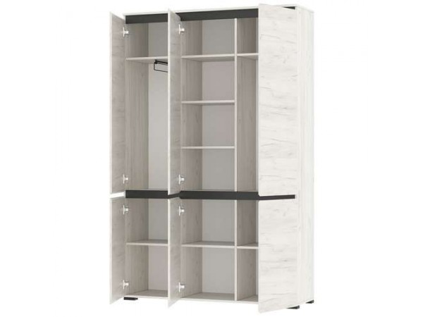 Шкаф 4С2ЗР "ГРЕТТА" Дуб Крафт белый - Антрацит