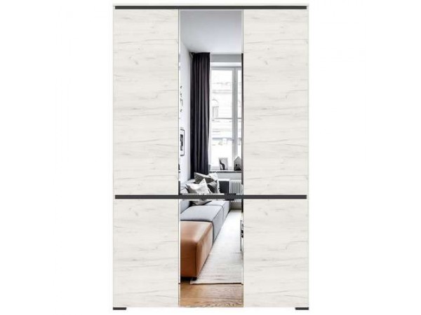 Шкаф 4С2ЗР "ГРЕТТА" Дуб Крафт белый - Антрацит