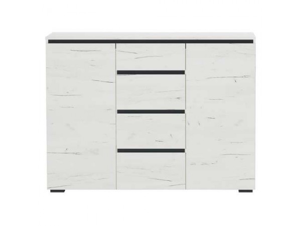 Комод 2С4Я "ГРЕТТА" Дуб Крафт белый - Антрацит