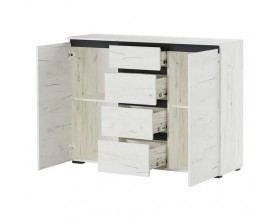 Комод 2С4Я "ГРЕТТА" Дуб Крафт белый - Антрацит