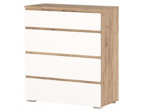 Комод 4Я "ГРЕТТА" Дуб Крафт золотой-Белый