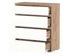 Комод 4Я "ГРЕТТА" Дуб Крафт золотой-Белый