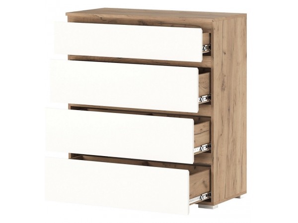 Комод 4Я "ГРЕТТА" Дуб Крафт золотой-Белый