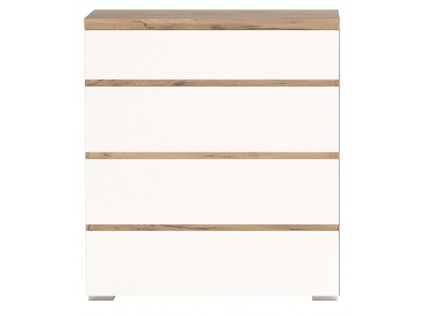 Комод 4Я "ГРЕТТА" Дуб Крафт золотой-Белый