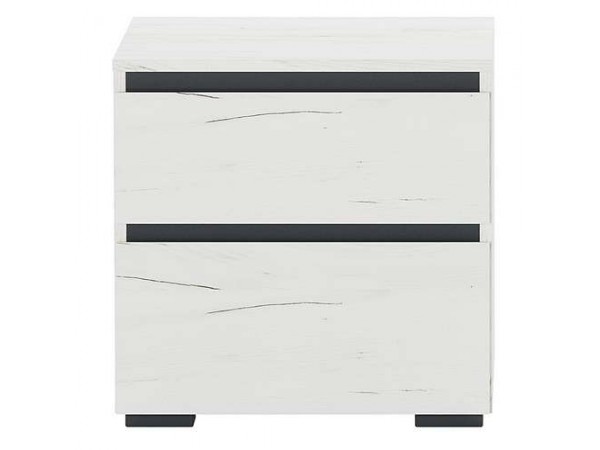 ГРЕТТА Тумба прикроватная Дуб Крафт белый-Антрацит