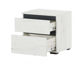 ГРЕТТА Тумба прикроватная Дуб Крафт белый-Антрацит