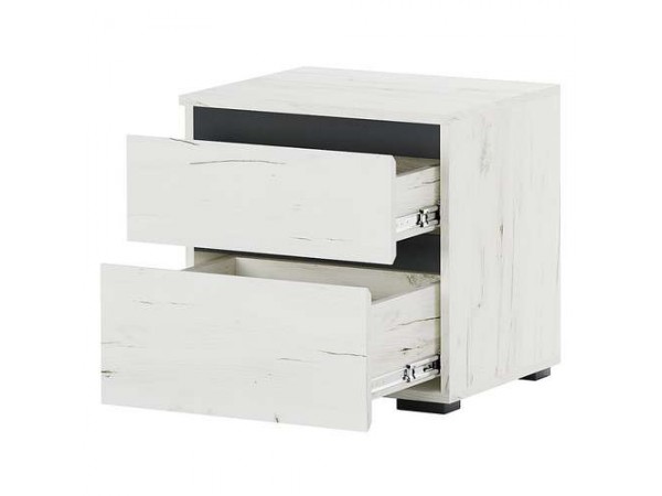 ГРЕТТА Тумба прикроватная Дуб Крафт белый-Антрацит