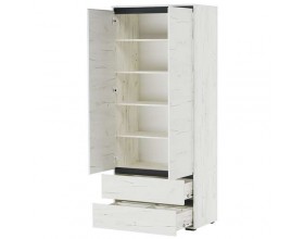 Шкаф 2С2Я "ГРЕТТА" Дуб Крафт белый - Антрацит