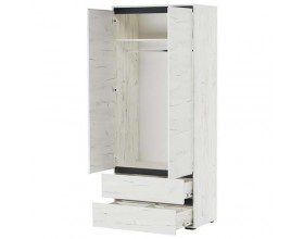 Шкаф 2С2Я "ГРЕТТА" Дуб Крафт белый - Антрацит