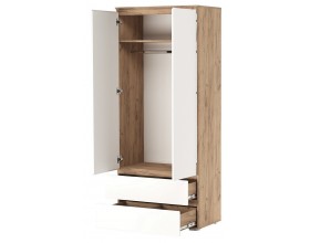 Шкаф 2С2Я "ГРЕТТА" Дуб Крафт золотой-Белый