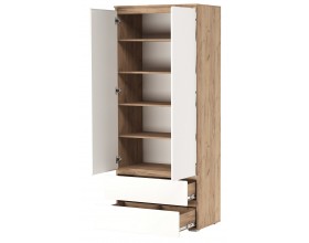 Шкаф 2С2Я "ГРЕТТА" Дуб Крафт золотой-Белый